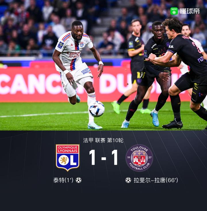 里昂主场战平图卢兹，保住前四位置的简单介绍